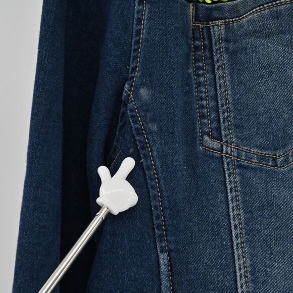 MARY MARSHMALLOW Jacket Womens Sz L Colorful Metallic Sequin Stripe Denim Preppy - Picture 15 of 15